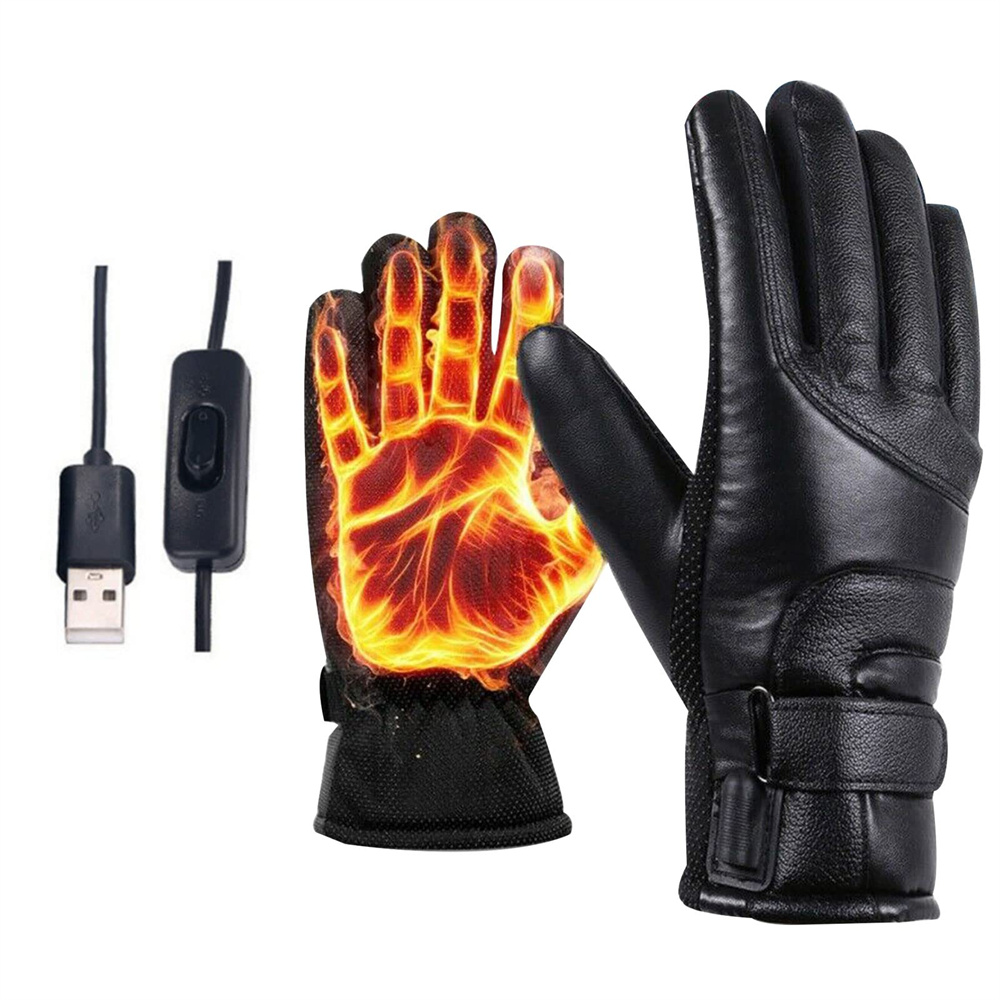 Electric USB Heated Gloves Winter Warming Thermal Ski Snow Hand Warm