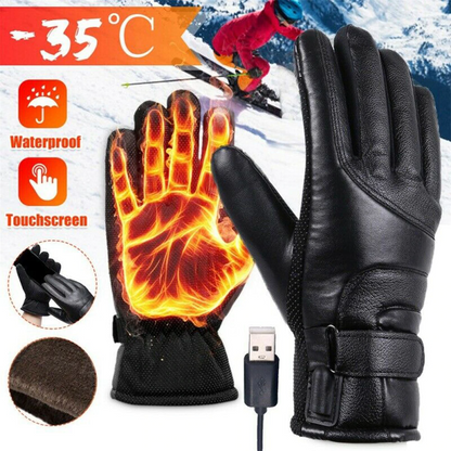 Electric USB Heated Gloves Winter Warming Thermal Ski Snow Hand Warm