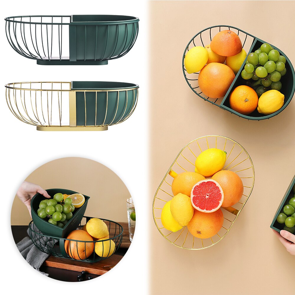 Metal Hollowed Out Fruit Vegetable Snack Basket