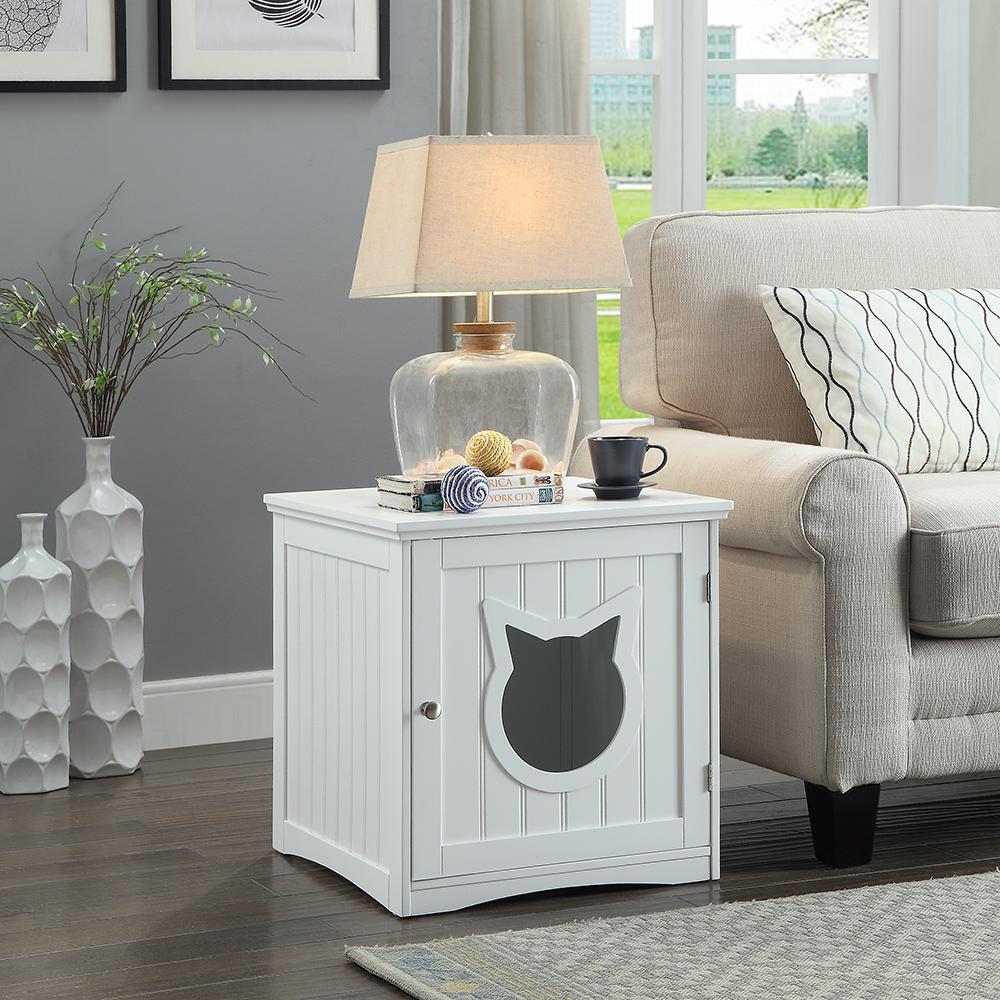 Cat House Side Table, Nightstand Pet House, Litter Box