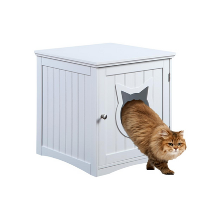 Cat House Side Table, Nightstand Pet House, Litter Box