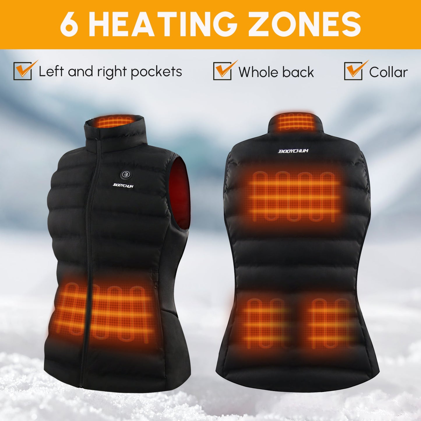 Men's/Women's Heated Vest with Battery Pack, Washable Fleece Heated